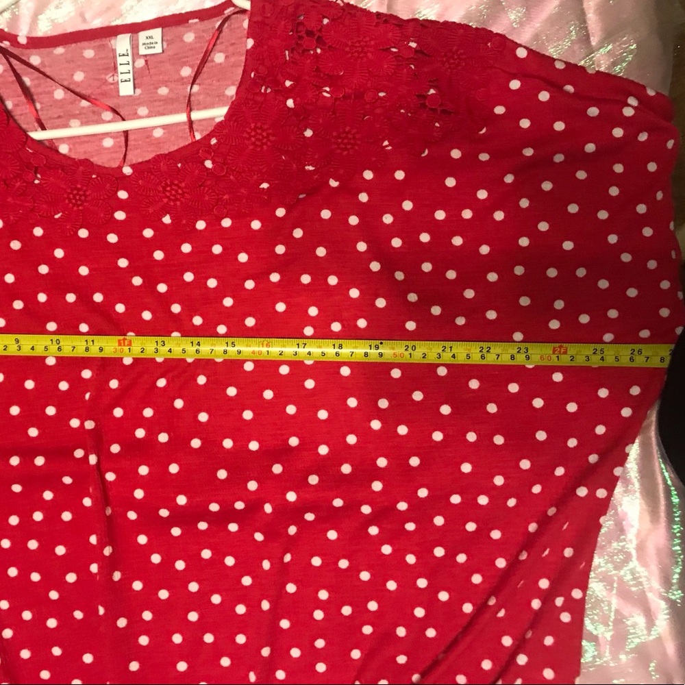 Red Polka Dot Tied Blouse - Picture 4 of 5